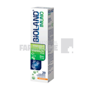 Vitamina C 1000 mg + D3 25 mcg + Zinc 15 mg cu aroma de portocale 20 comprimate efervescente