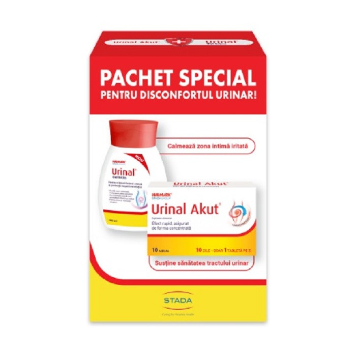 Walmark Pachet Promo Urinal Akut 10 Tablete + Walmark Urinal Gel Intim 200ml Walmark Pachet Promo Urinal Akut 10 Tablete + Walmark Urinal Gel Intim 200ml