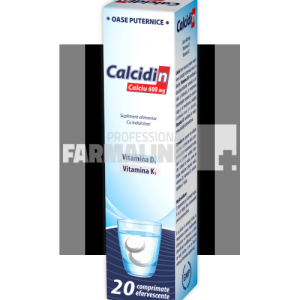 Calcidin + Vitamina D3 + Vitamina K 20 comprimate efervescente