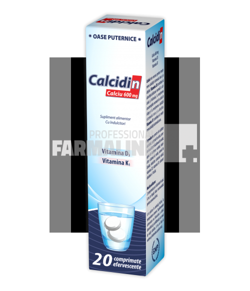 Calcidin + Vitamina D3 + Vitamina K 20 comprimate efervescente Calcidin + Vitamina D3 + Vitamina K 20 comprimate efervescente