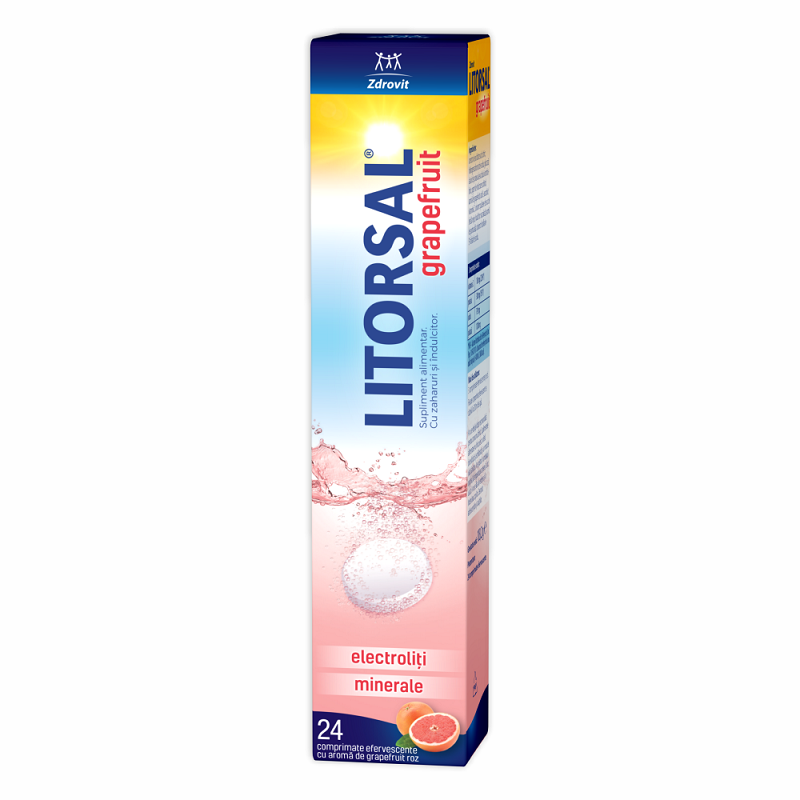 Zdrovit Litorsal 24 comprimate efervescente cu aroma de grapefruit Zdrovit Litorsal 24 comprimate efervescente cu aroma de grapefruit