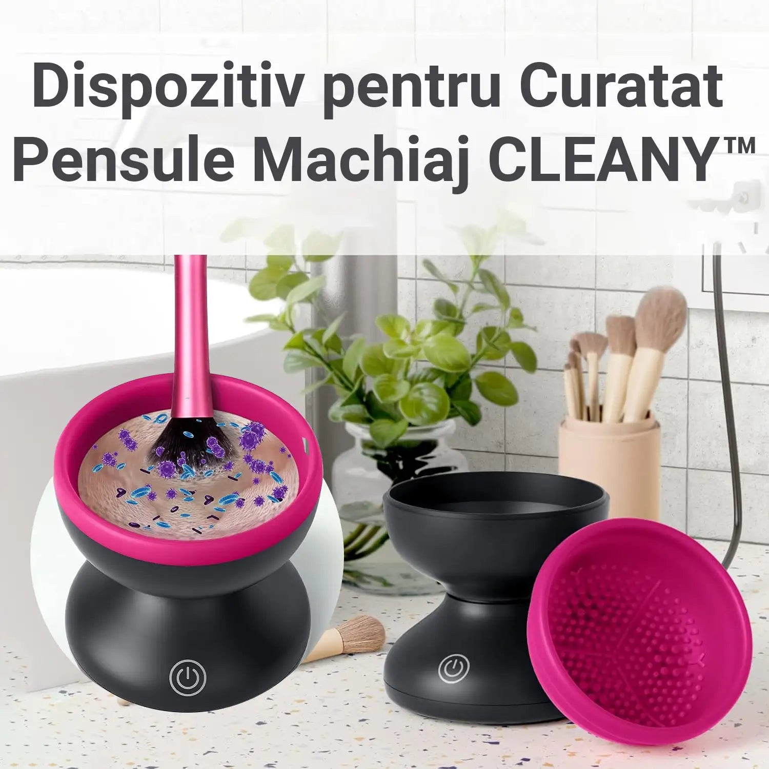 Dispozitiv pentru Curatat Pensule Machiaj CLEANY™ Dispozitiv pentru Curatat Pensule Machiaj CLEANY™