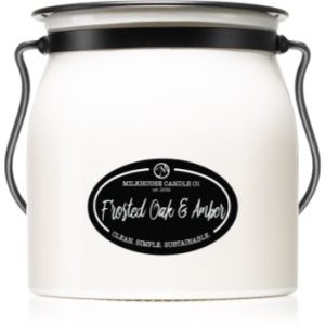 Milkhouse Candle Co. Creamery Frosted Oak & Amber lumânare parfumată Butter Jar