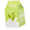 A’pieu One-Pack Milk Mask Green Tea mască textilă calmantă pentru ten gras și mixt