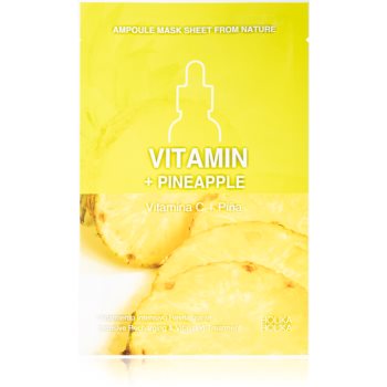 Holika Holika Ampoule Mask Sheet From Nature Vitamin C + Pineapple masca de celule cu efect energizant Holika Holika Ampoule Mask Sheet From Nature Vitamin C + Pineapple masca de celule cu efect energizant