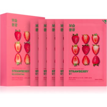 Holika Holika Pure Essence Strawberry mască textilă iluminatoare pentru uniformizarea culorii pielii Holika Holika Pure Essence Strawberry mască textilă iluminatoare pentru uniformizarea culorii pielii