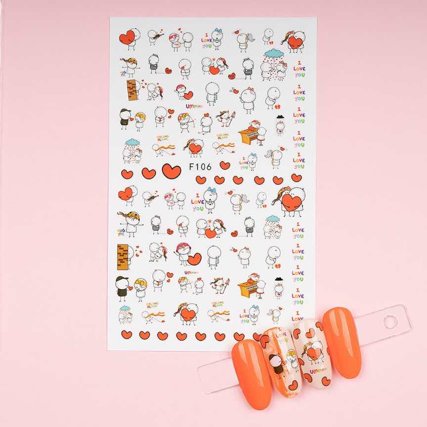 Abtibild Unghii SensoPRO Milano Love Embrace, model F106 Abtibild Unghii SensoPRO Milano Love Embrace, model F106