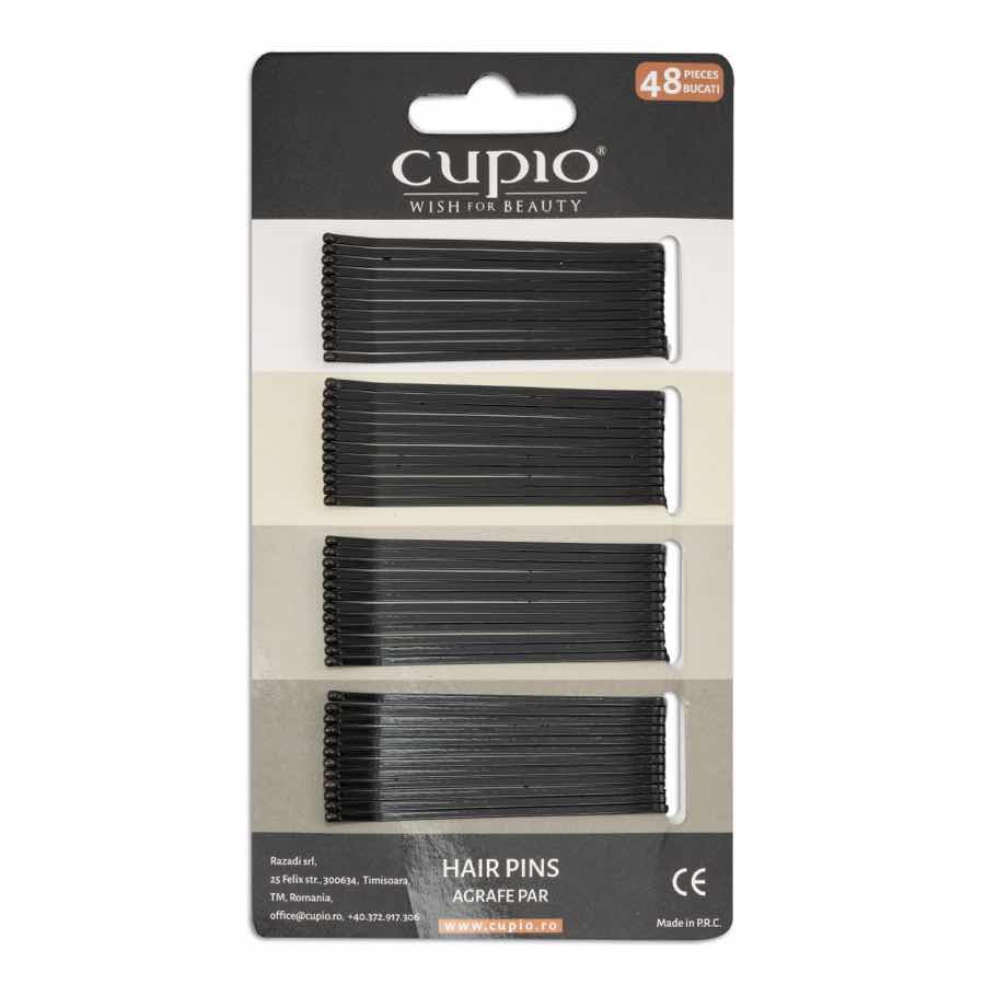 Agrafe de par Cupio - Negre drepte 6 cm Agrafe de par Cupio - Negre drepte 6 cm