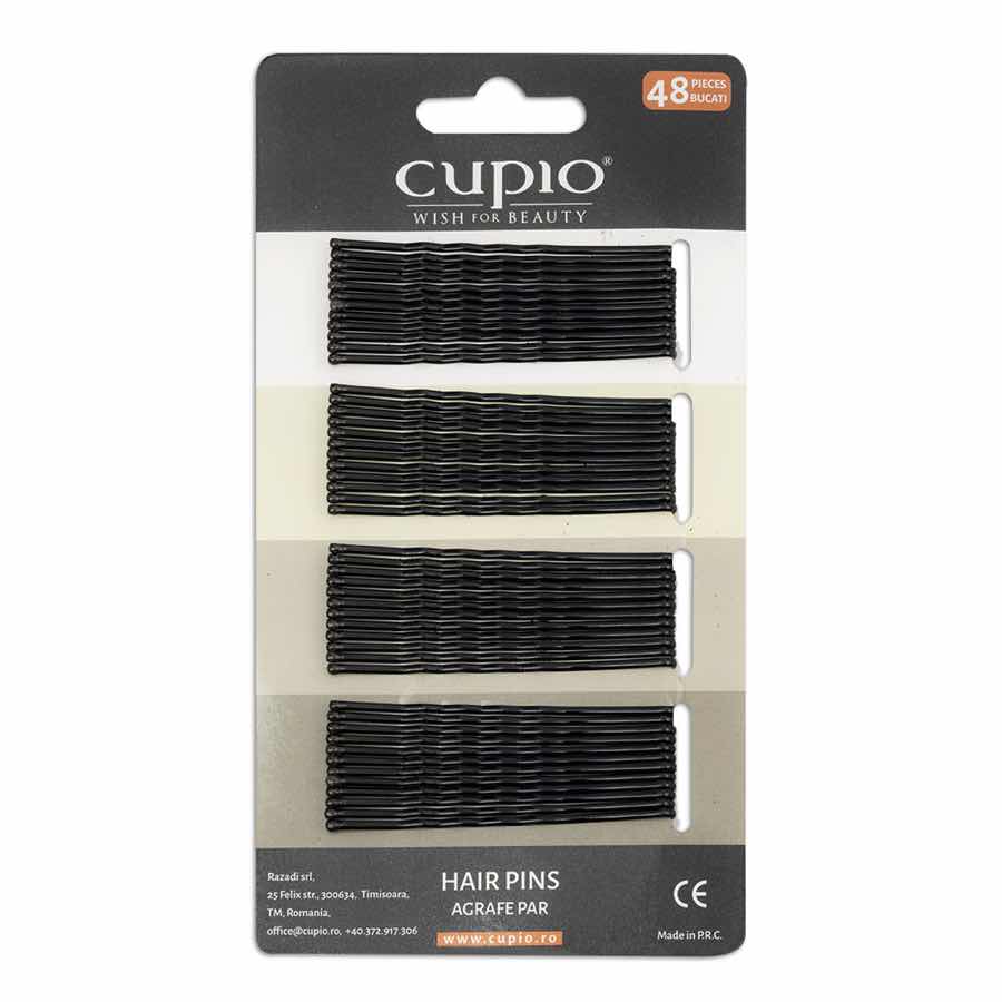 Agrafe de par Cupio - Negre ondulate 6 cm Agrafe de par Cupio - Negre ondulate 6 cm