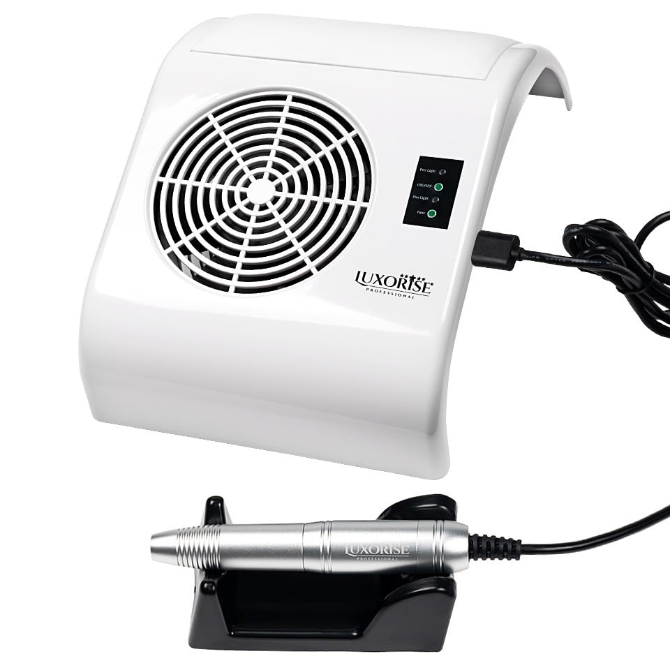 Aspirator praf unghii cu Freza Electrica Tornado Supreme 40W Silver - LUXORISE , alb Aspirator praf unghii cu Freza Electrica Tornado Supreme 40W Silver - LUXORISE , alb
