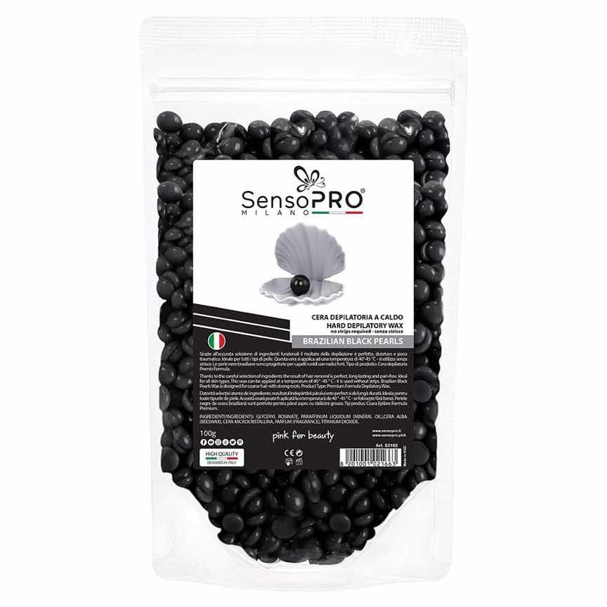 Ceara Epilat Elastica Granule SensoPRO Milano Brazilian Black Pearls, 100g Ceara Epilat Elastica Granule SensoPRO Milano Brazilian Black Pearls, 100g