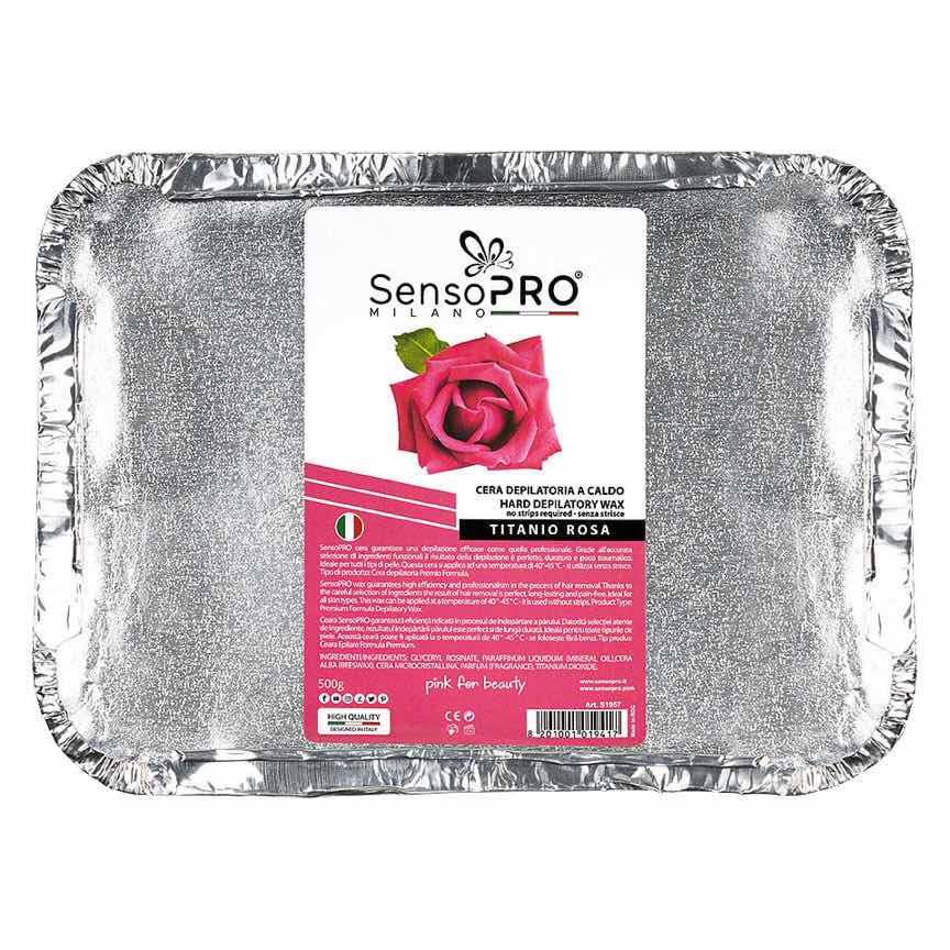 Ceara Epilat Traditionala cu Titanio Rosa SensoPRO Milano - 500g Ceara Epilat Traditionala cu Titanio Rosa SensoPRO Milano - 500g