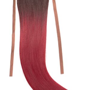 Coada Fibra Sintetica 55cm Ombre Brunet Rosu