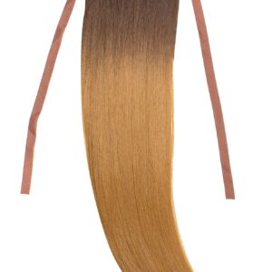 Coada Fibra Sintetica 55cm Ombre Saten Blond Miere