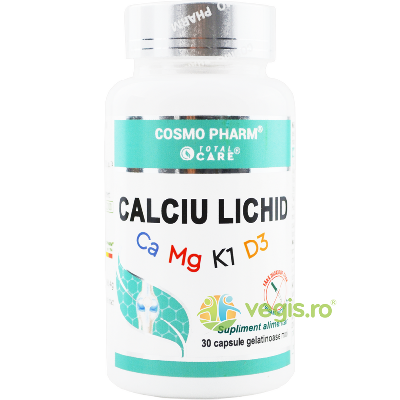 Calciu Lichid cu Magneziu, Vitamina K1 si Vitamina D3 30cps Calciu Lichid cu Magneziu, Vitamina K1 si Vitamina D3 30cps