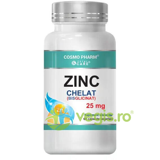 Zinc Chelat (Bisglicinat) 25mg 60cps vegetale Zinc Chelat (Bisglicinat) 25mg 60cps vegetale