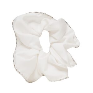 Elastic Satin Strasuri Alb