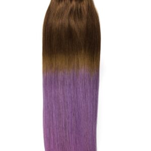 Extensii Clip-On DELUXE Ombre Saten Natural/Mov