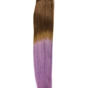 Extensii Clip-On PREMIUM Ombre Saten Natural/Mov