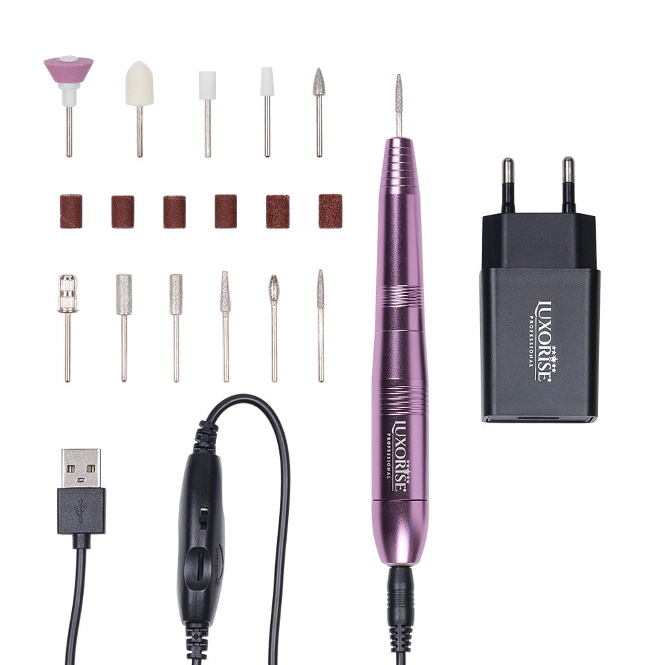 Freza Unghii cu Capat USB Titanium Travel - LUXORISE, Rose Freza Unghii cu Capat USB Titanium Travel - LUXORISE, Rose