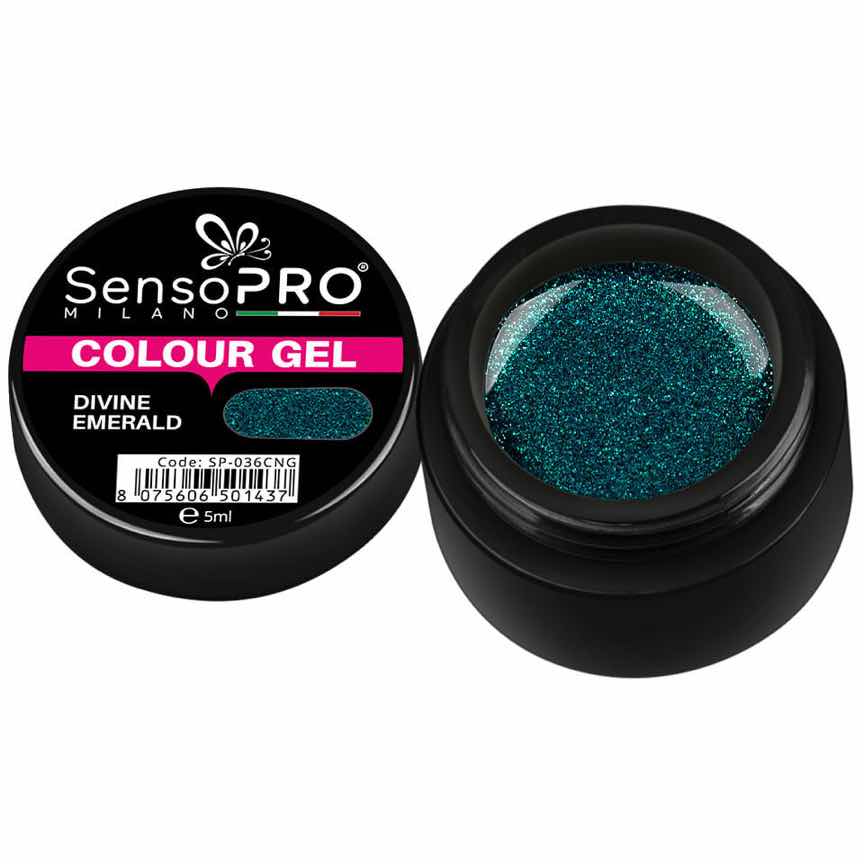 Gel UV Colorat Divine Emerald 5ml, SensoPRO Milano Gel UV Colorat Divine Emerald 5ml, SensoPRO Milano