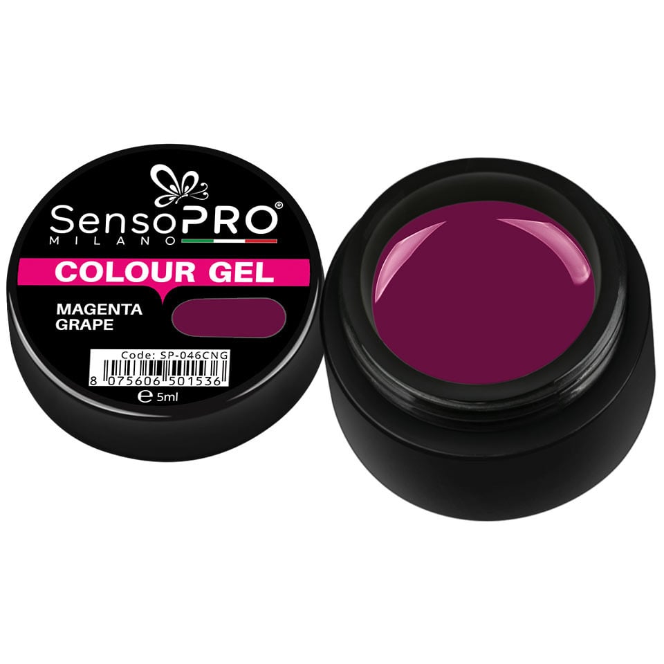 Gel UV Colorat Magenta Grape 5ml, SensoPRO Milano Gel UV Colorat Magenta Grape 5ml, SensoPRO Milano