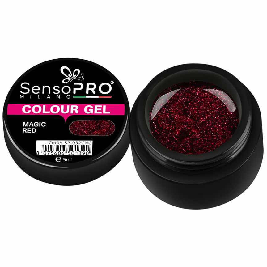 Gel UV Colorat Magic Red 5ml, SensoPRO Milano Gel UV Colorat Magic Red 5ml, SensoPRO Milano