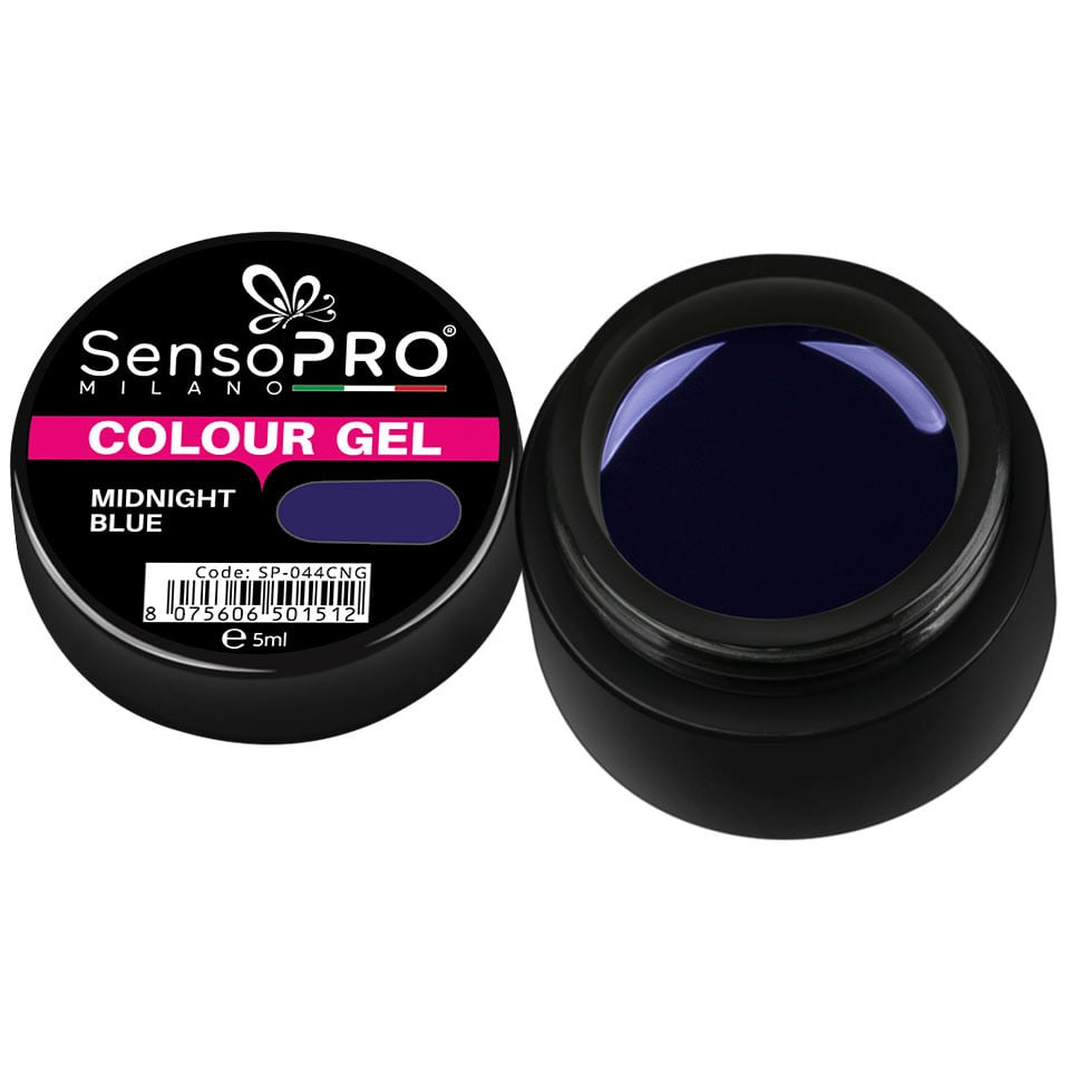 Gel UV Colorat Midnight Blue 5ml, SensoPRO Milano Gel UV Colorat Midnight Blue 5ml, SensoPRO Milano