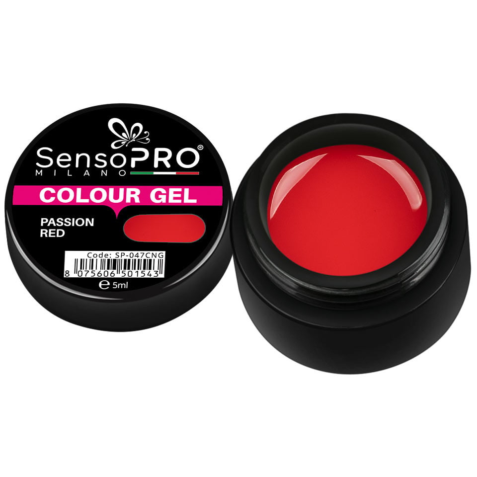 Gel UV Colorat Passion Red 5ml, SensoPRO Milano Gel UV Colorat Passion Red 5ml, SensoPRO Milano