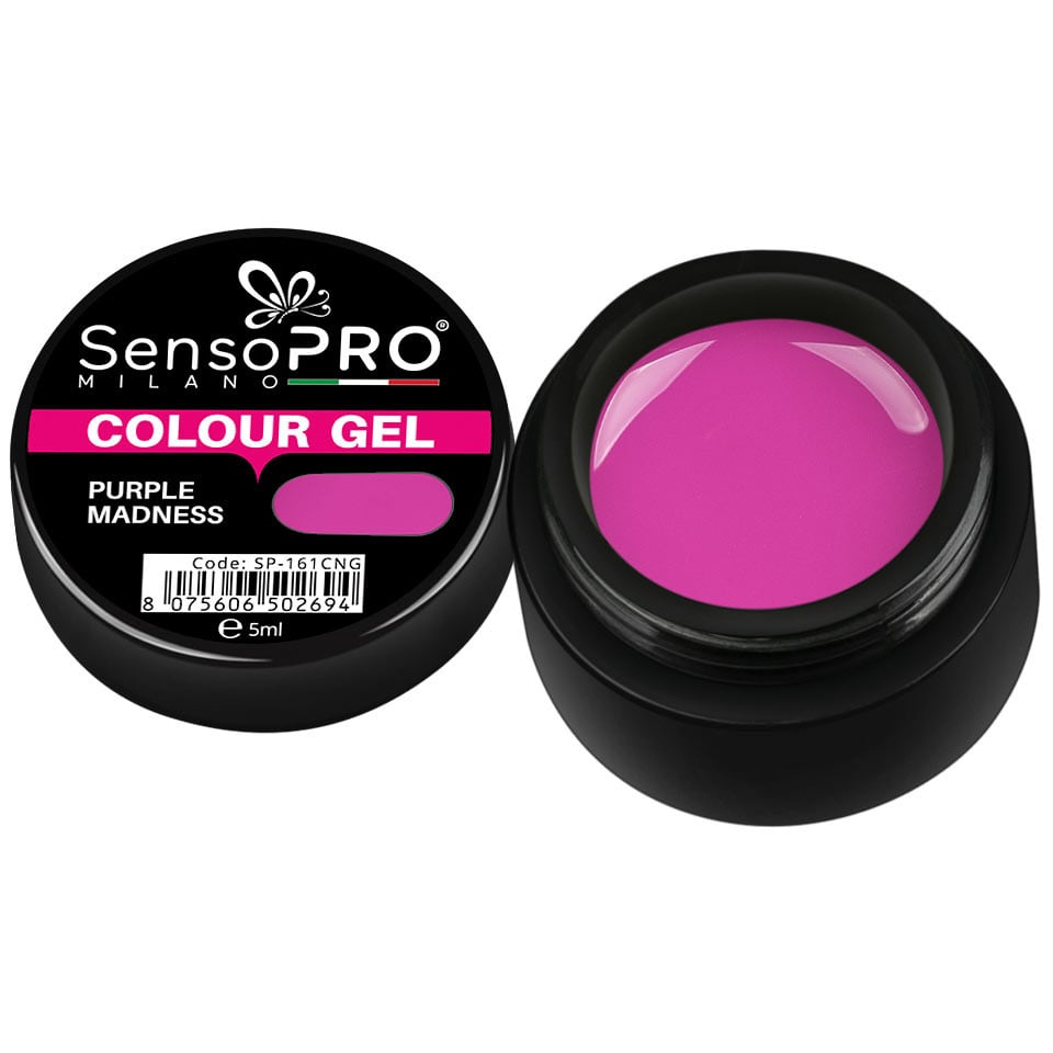 Gel UV Colorat Purple Madness 5ml, SensoPRO Milano Gel UV Colorat Purple Madness 5ml, SensoPRO Milano