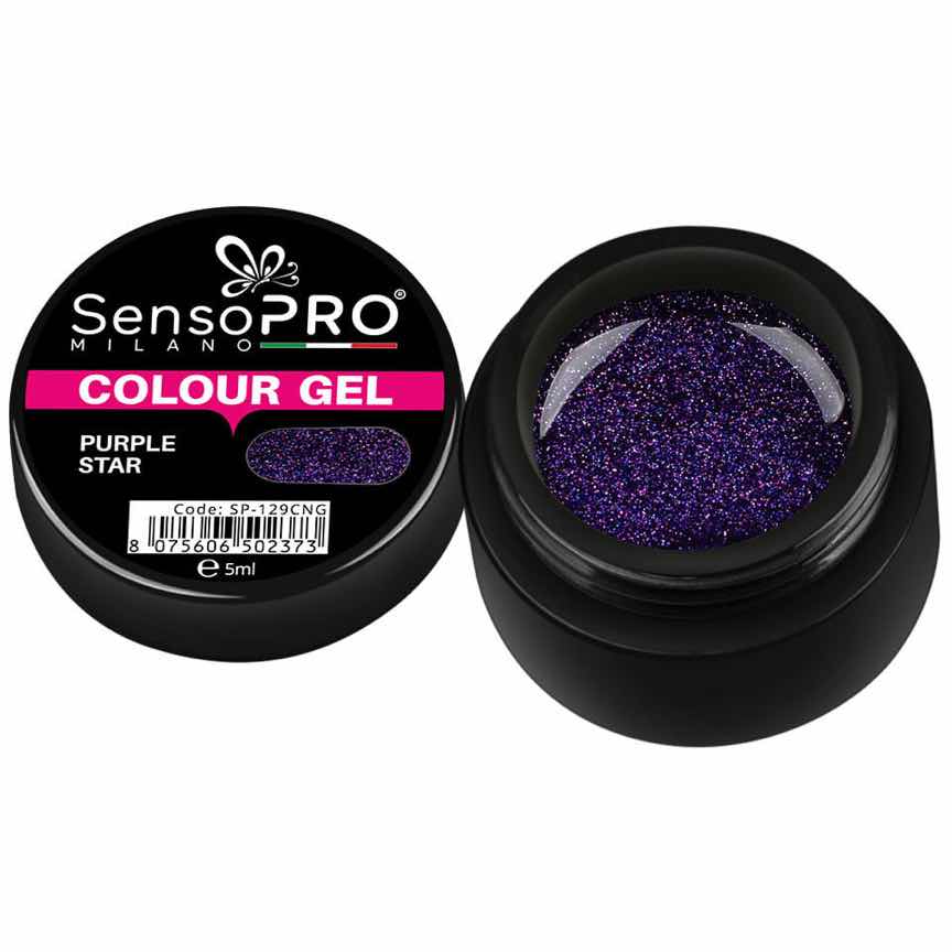 Gel UV Colorat Purple Star 5ml, SensoPRO Milano Gel UV Colorat Purple Star 5ml, SensoPRO Milano
