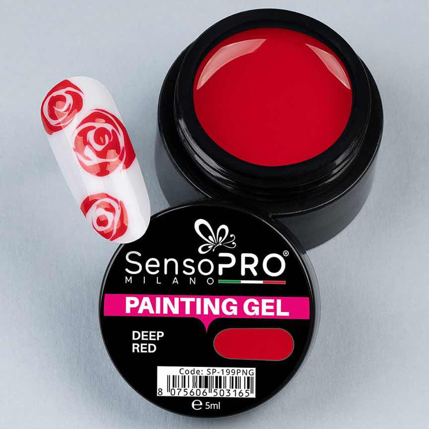 Gel UV Pictura Unghii Deep Red 5ml, SensoPRO Milano Gel UV Pictura Unghii Deep Red 5ml, SensoPRO Milano