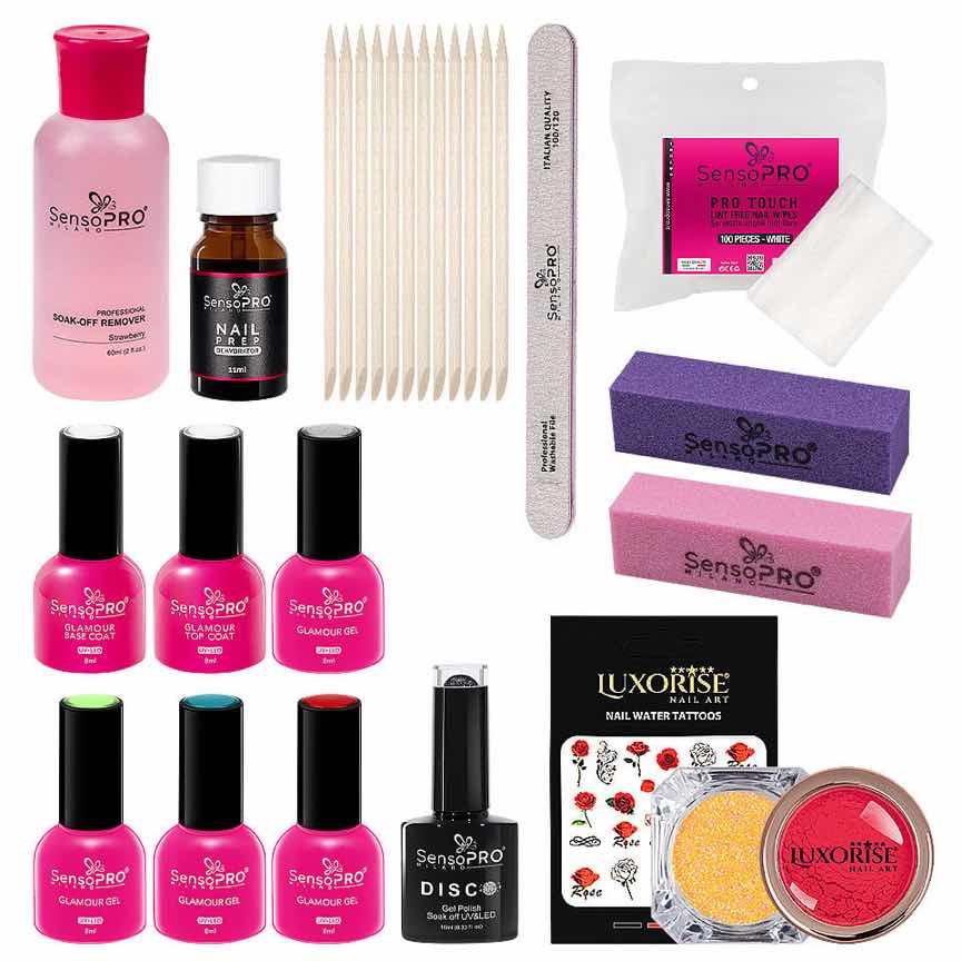Kit Consumabile Oja Semipermanenta Summer Glam SensoPRO + CADOU Kit Consumabile Oja Semipermanenta Summer Glam SensoPRO + CADOU