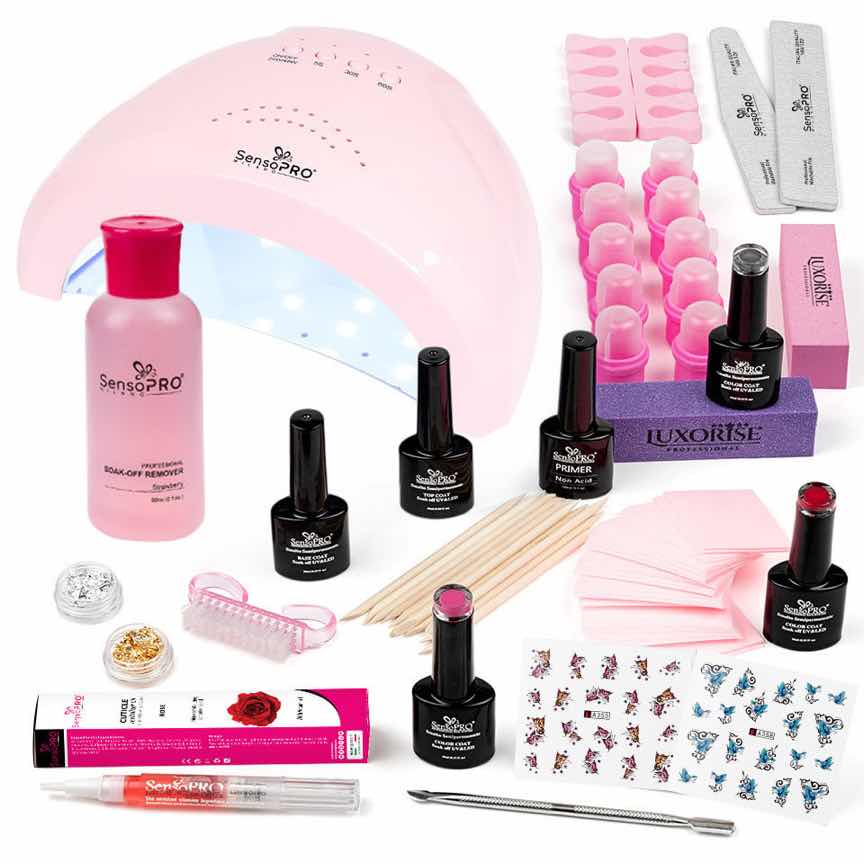 Kit Oja Semipermanenta SensoPRO 10ml cu Lampa UV #02 Kit Oja Semipermanenta SensoPRO 10ml cu Lampa UV #02