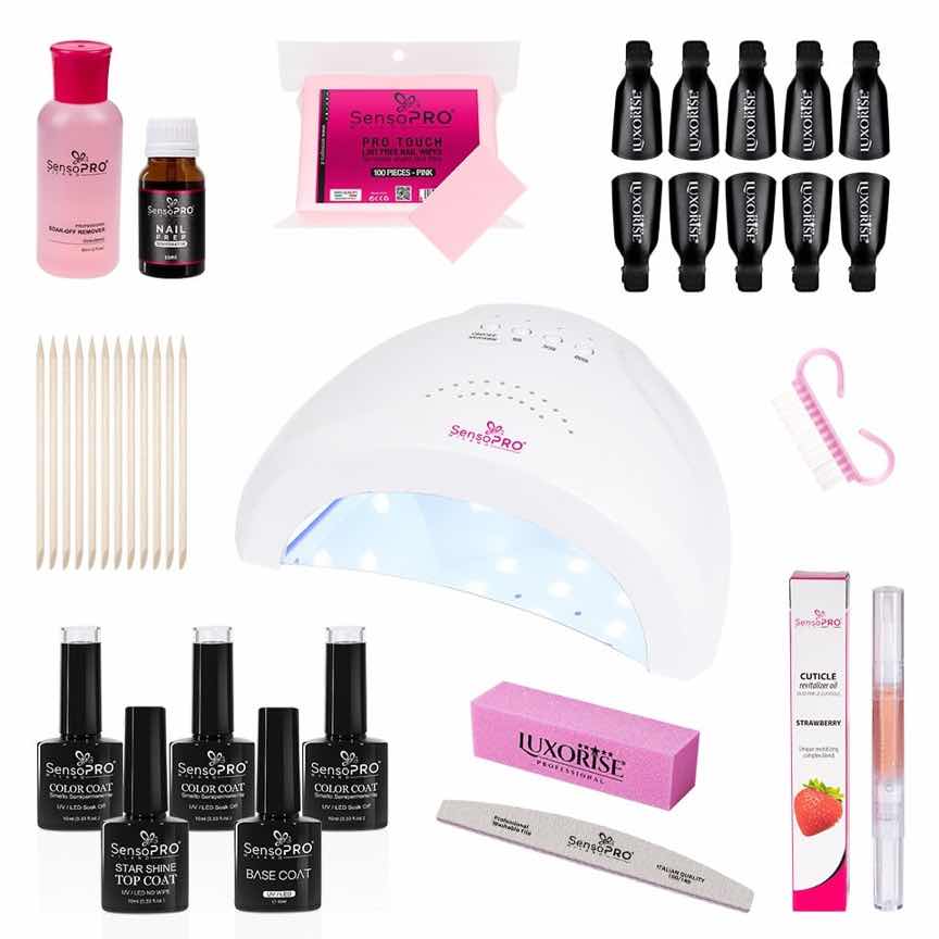 Kit Oja Semipermanenta SensoPRO10ml cu Lampa UV Creative Shine Kit Oja Semipermanenta SensoPRO10ml cu Lampa UV Creative Shine