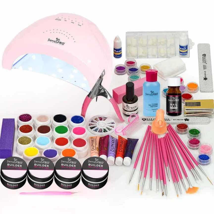 Kit Unghii False cu Gel UV - Promotie #55 + CADOU Set 15 Pensule Manichiura Kit Unghii False cu Gel UV - Promotie #55 + CADOU Set 15 Pensule Manichiura