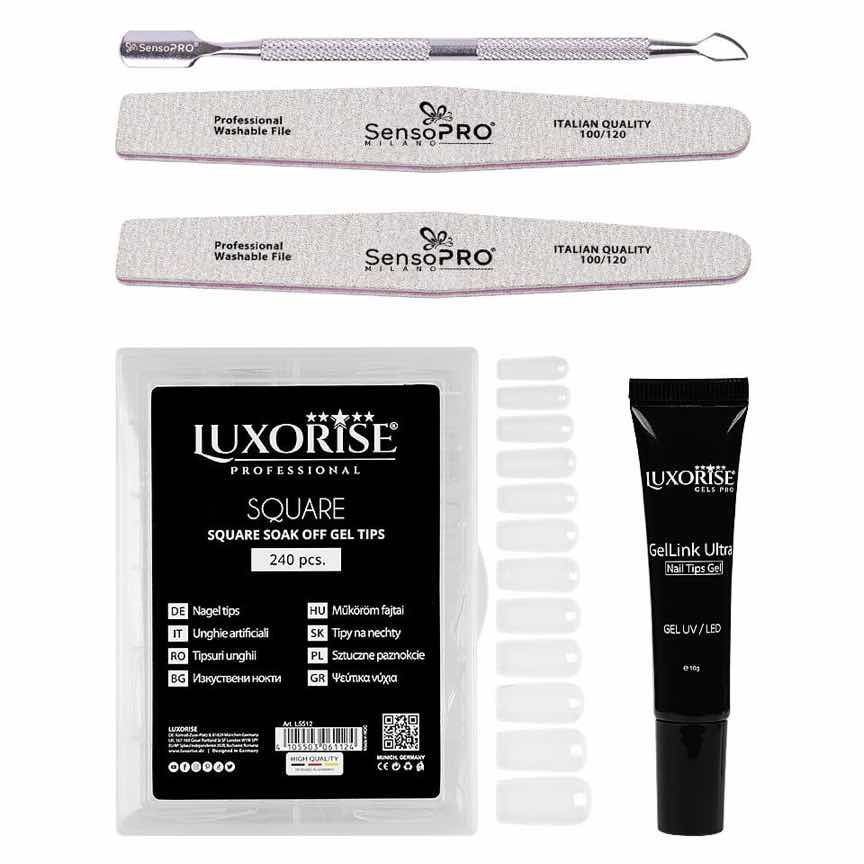 Kit Unghii False cu Tipsuri Soak Off Basic Start Kit Unghii False cu Tipsuri Soak Off Basic Start