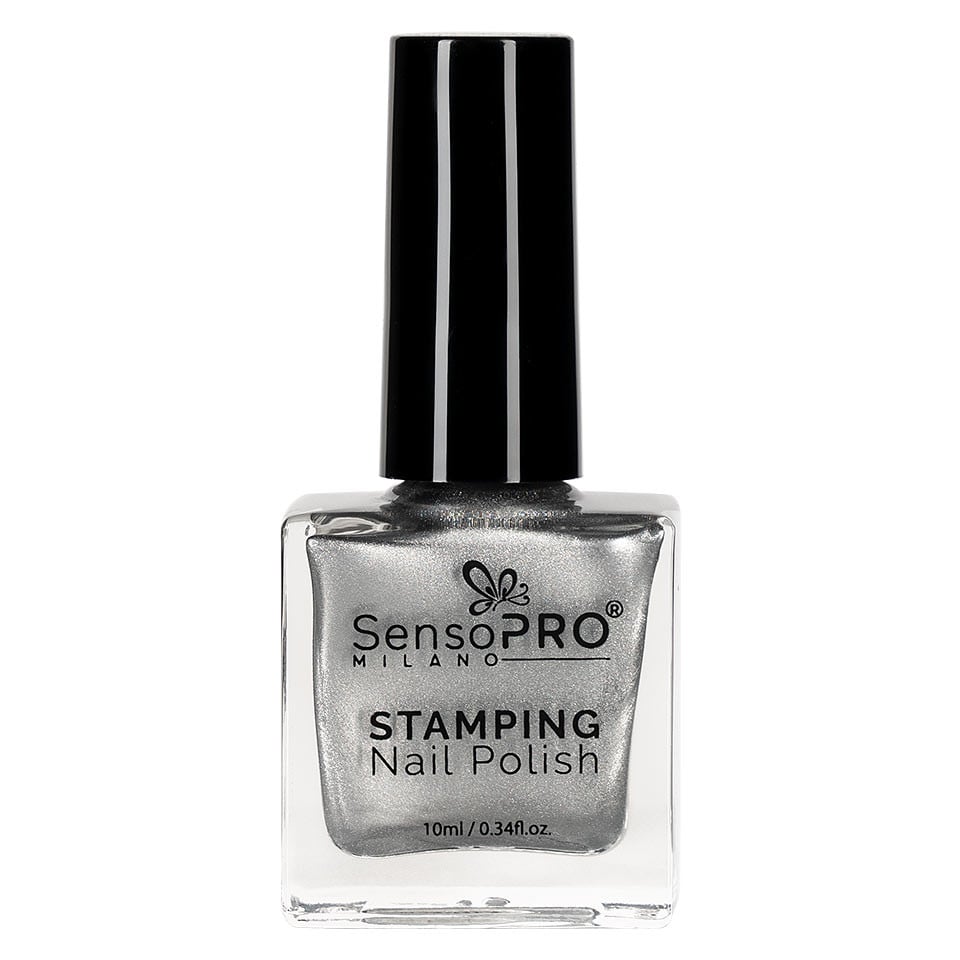 Lac de Unghii pentru Stampila, SensoPRO Milano, Silver 10ml Lac de Unghii pentru Stampila, SensoPRO Milano, Silver 10ml