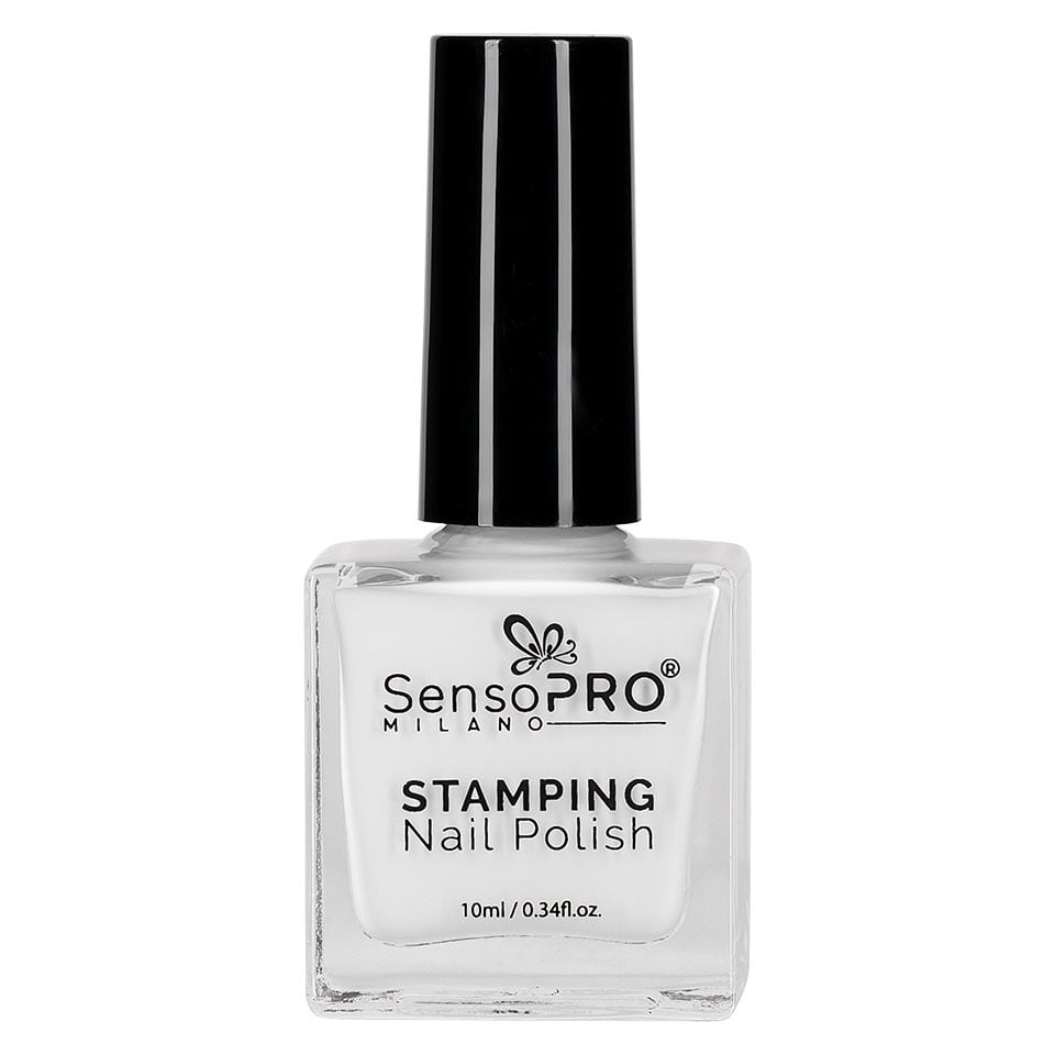 Lac de Unghii pentru Stampila, SensoPRO Milano, White 10ml Lac de Unghii pentru Stampila, SensoPRO Milano, White 10ml