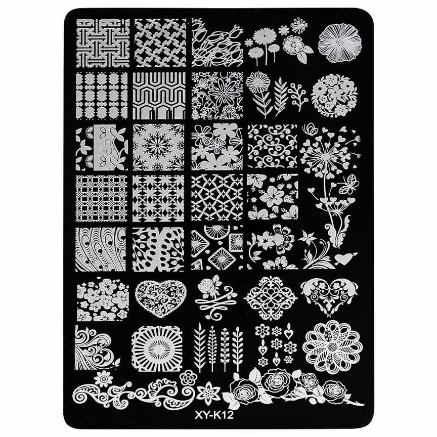 Matrita Metalica Stampila Unghii LUXORISE, Beautiful Days XY-K12 Matrita Metalica Stampila Unghii LUXORISE, Beautiful Days XY-K12