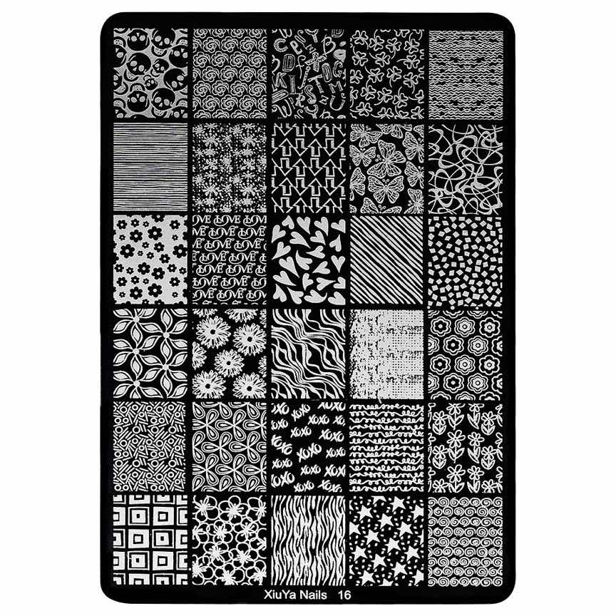 Matrita Metalica Stampila Unghii LUXORISE, Mixed Signals Nails-16 Matrita Metalica Stampila Unghii LUXORISE, Mixed Signals Nails-16