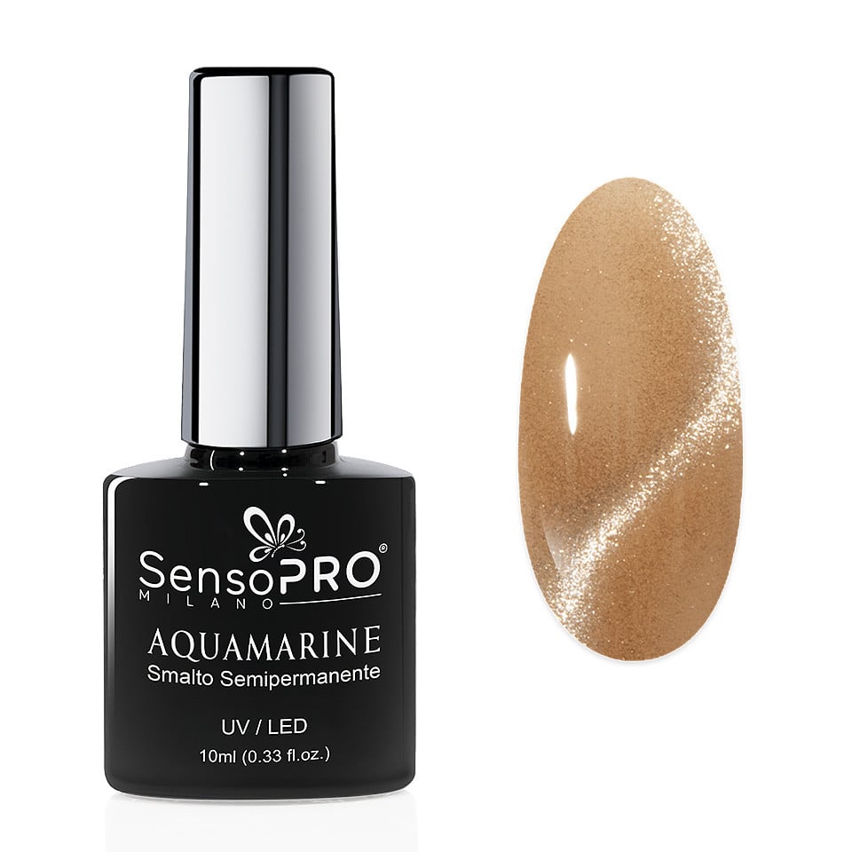 Oja Semipermanenta Aquamarine SensoPRO Milano 10ml, Luxury Sand Oja Semipermanenta Aquamarine SensoPRO Milano 10ml, Luxury Sand