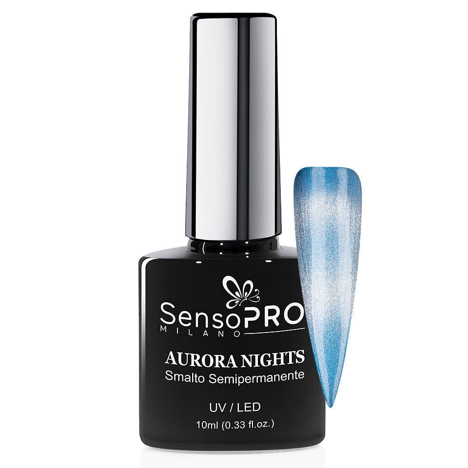 Oja Semipermanenta Aurora Nights SensoPRO Milano 10ml, Silver Star 30 Oja Semipermanenta Aurora Nights SensoPRO Milano 10ml, Silver Star 30