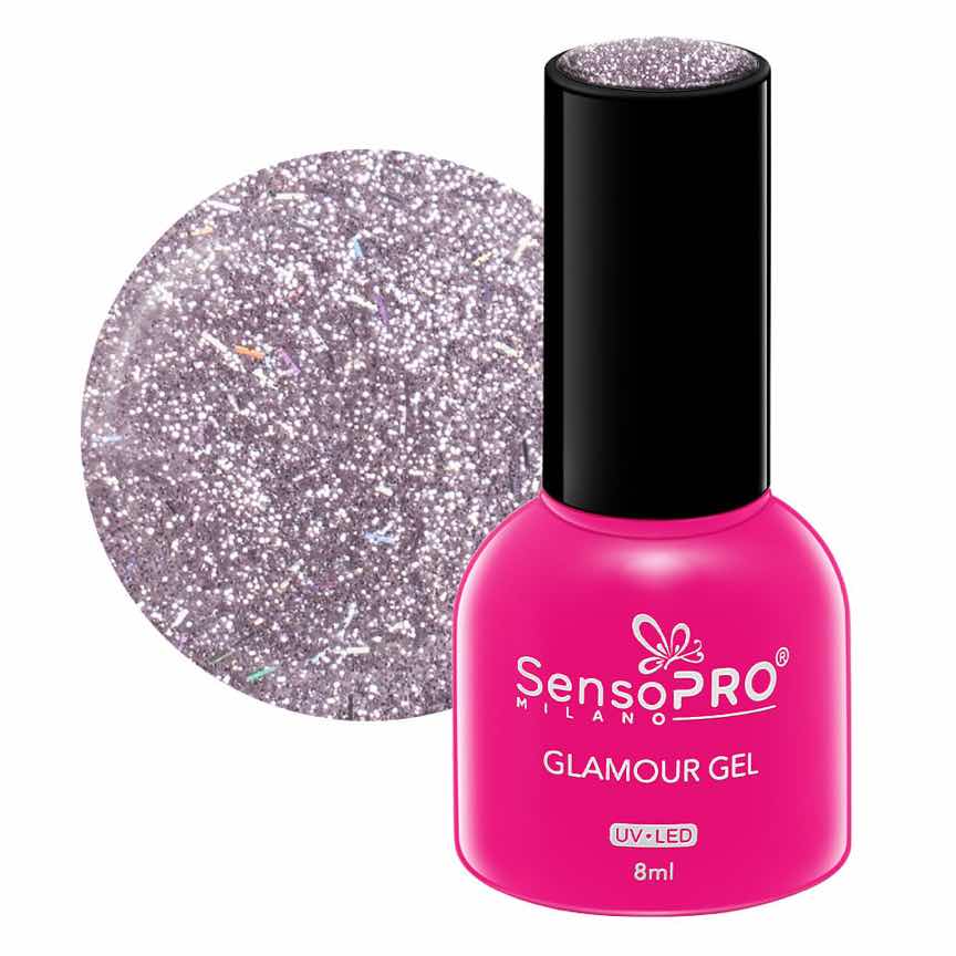 Oja Semipermanenta Glamour Gel SensoPRO Milano 8ml, Platinum Dust #110 Oja Semipermanenta Glamour Gel SensoPRO Milano 8ml, Platinum Dust #110