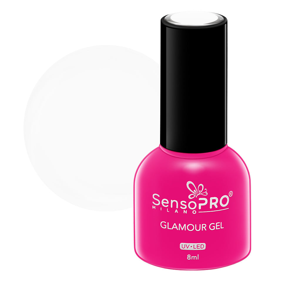 Oja Semipermanenta Glamour Gel SensoPRO Milano 8ml, White Fantasy #01 Oja Semipermanenta Glamour Gel SensoPRO Milano 8ml, White Fantasy #01