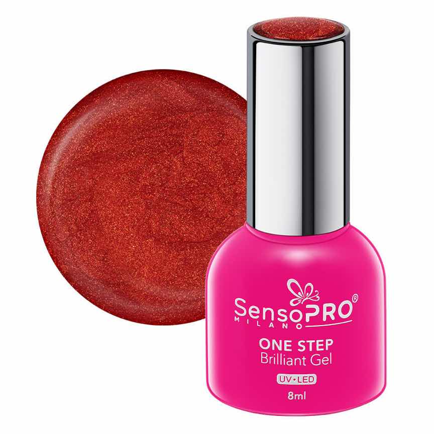 Oja Semipermanenta One Step Brilliant Gel SensoPRO Milano 8ml, Flaming Red #77 Oja Semipermanenta One Step Brilliant Gel SensoPRO Milano 8ml, Flaming Red #77