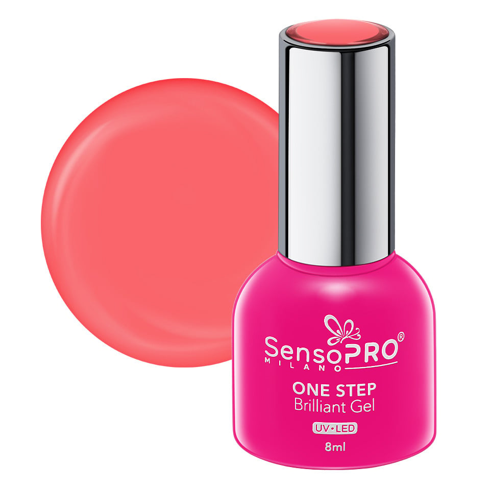 Oja Semipermanenta One Step Brilliant Gel SensoPRO Milano 8ml, Flamingo Rush #109 Oja Semipermanenta One Step Brilliant Gel SensoPRO Milano 8ml, Flamingo Rush #109