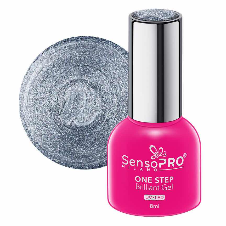 Oja Semipermanenta One Step Brilliant Gel SensoPRO Milano 8ml, Silver Box #82 Oja Semipermanenta One Step Brilliant Gel SensoPRO Milano 8ml, Silver Box #82