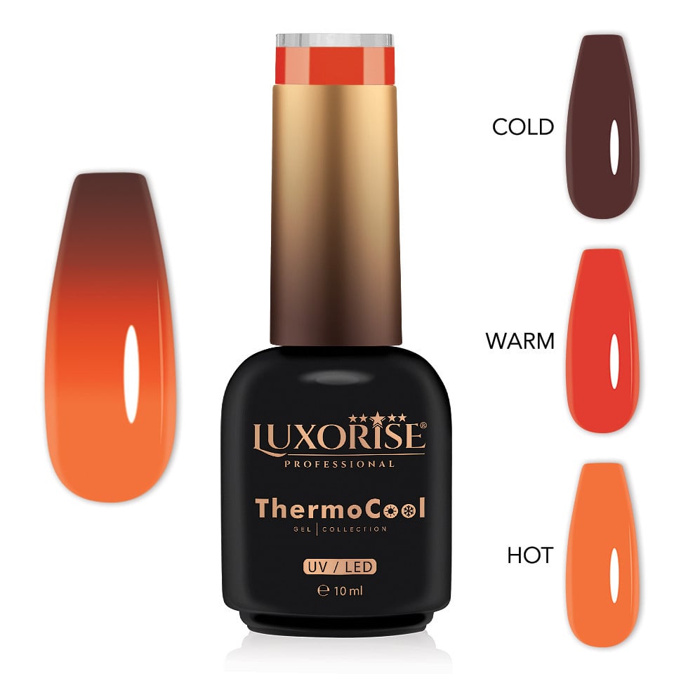 Oja Semipermanenta Termica 3 Culori LUXORISE ThermoCool - Orange Flip 10ml Oja Semipermanenta Termica 3 Culori LUXORISE ThermoCool - Orange Flip 10ml