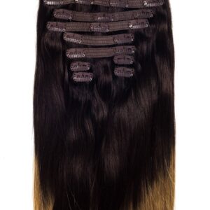 Extensii Clip-On VIP Ombre Saten Inchis/Blond Aluna